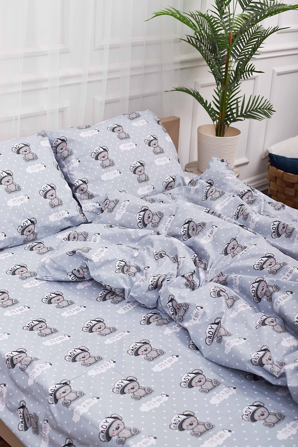 Фото - Комплект постільної білизни Moon&Star 175х210 см нав. 4х70х70 Teddy Boy Бязь Gold Люкс (MS-820001364)