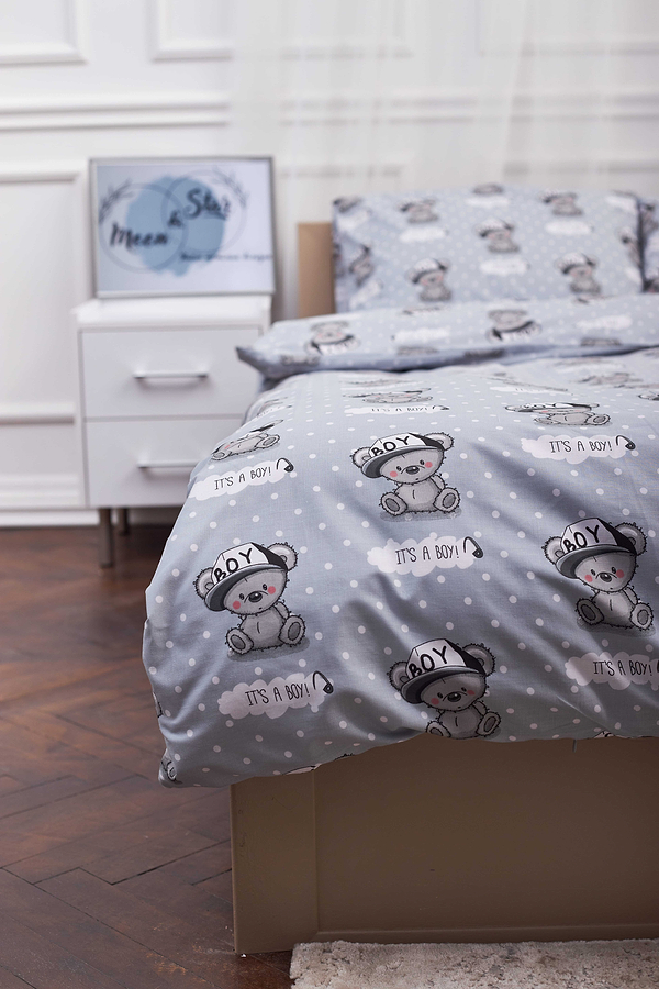 Фото - Комплект постільної білизни Moon&Star 175х210 см нав. 4х70х70 Teddy Boy Бязь Gold Люкс (MS-820001364)