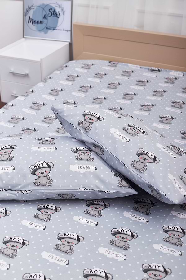 Фото - Комплект постельного белья Moon&Star 200х220 см нав. 4х70х70 Teddy Boy Бязь Gold Люкс (MS-820001369)