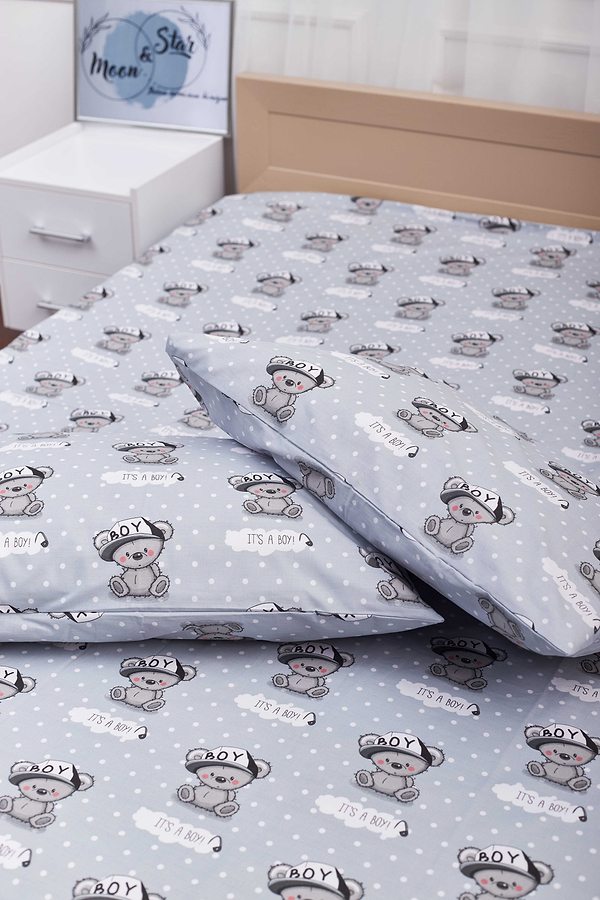 Фото - Комплект постільної білизни Moon&Star 175х210 см нав. 4х70х70 Teddy Boy Бязь Gold Люкс (MS-820001364)