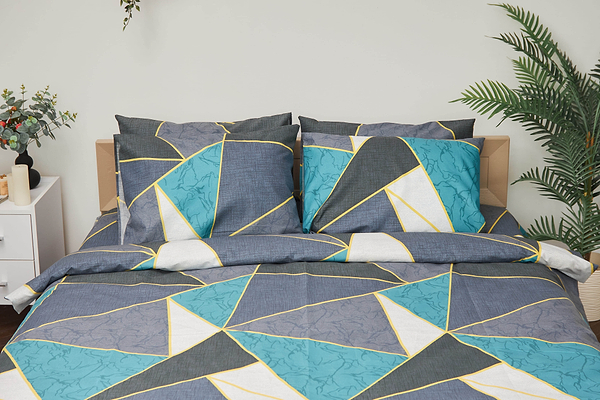 Фото - Комплект постільної білизни Moon&Star 143х210х2 нав. 4х50х70 Triangles Мікросатин Premium (MS-820001486)