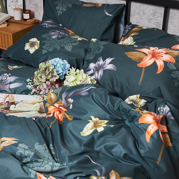 Фото - Комплект постільної білизни Moon&Star Мікросатин Premium «Floral Nocturne» 160х220х2 см нав. 2х50х70 (MS-820007696)