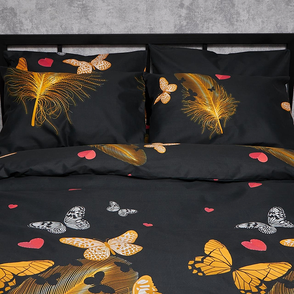 Фото - Комплект постільної білизни Moon&Star Мікросатин Premium «Golden Flutter» 175х210 4х50х70 (MS-820007813)