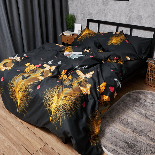 Фото - Комплект постільної білизни Moon&Star Мікросатин Premium «Golden Flutter» 175х210 4х50х70 (MS-820007813)
