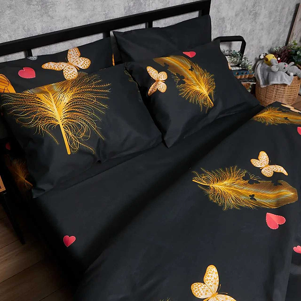 Фото - Комплект постельного белья Moon&Star Микросатин Premium Golden Flutter 143х210 см нав. 2х50х70 (MS-820007821)