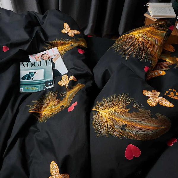 Фото - Комплект постельного белья Moon&Star Микросатин Premium Golden Flutter 143х210 см нав. 2х50х70 (MS-820007821)