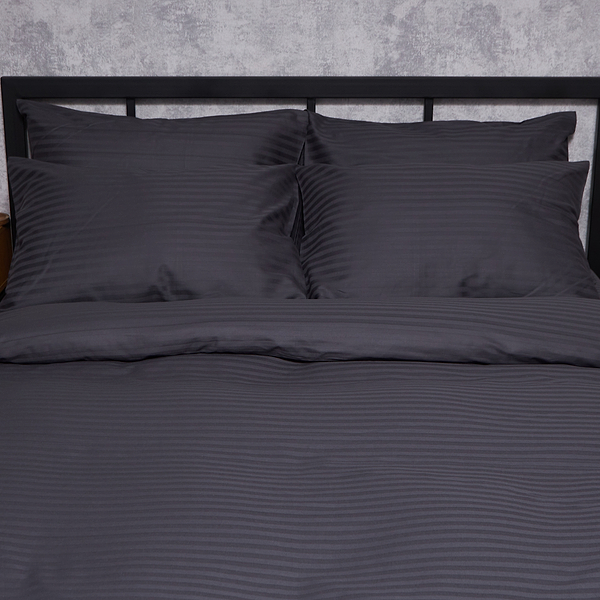 Фото - Комплект постельного белья Moon&Star Satin Stripe Dark Serenity 160х220 +нав. 70х70 см 2 шт. (MS-890000815)
