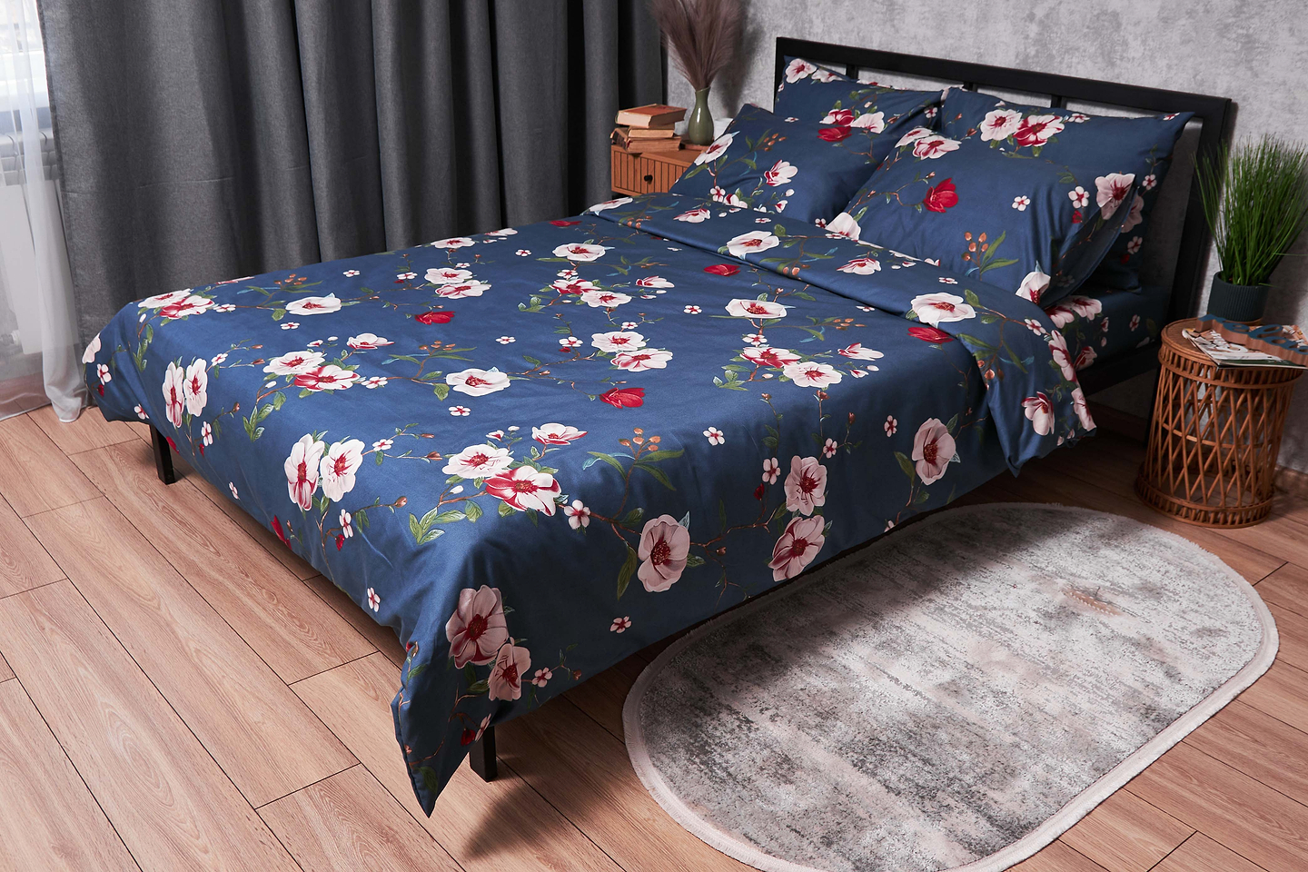 Комплект постельного белья Moon&Star Полисатин Premium «Bush Peony» 200х220 см нав. 2х50х70 (MS-820003721)