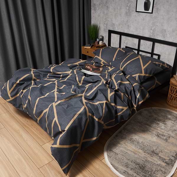 Фото - Комплект постельного белья Moon&Star Микросатин Premium Deep Blue Luxe 180х220 нав. 50х70 см 2 шт. (MS-880000544)