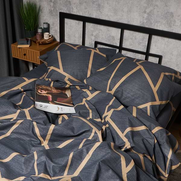 Фото - Комплект постельного белья Moon&Star Микросатин Premium Deep Blue Luxe 160х220х2 нав. 4х50х70 (MS-820009903)