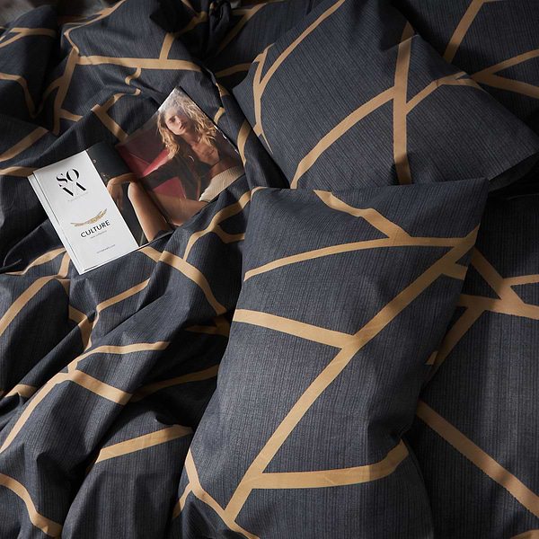 Фото - Комплект постельного белья Moon&Star Микросатин Premium Deep Blue Luxe 160х220х2 нав. 4х50х70 (MS-820009903)