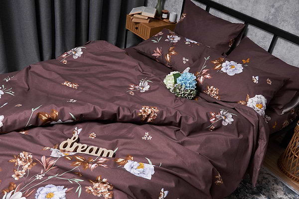 Фото - Комплект постельного белья Moon&Star Микросатин Premium Floral Mocha 160х220 нав. 4х70х70 (MS-820005029)