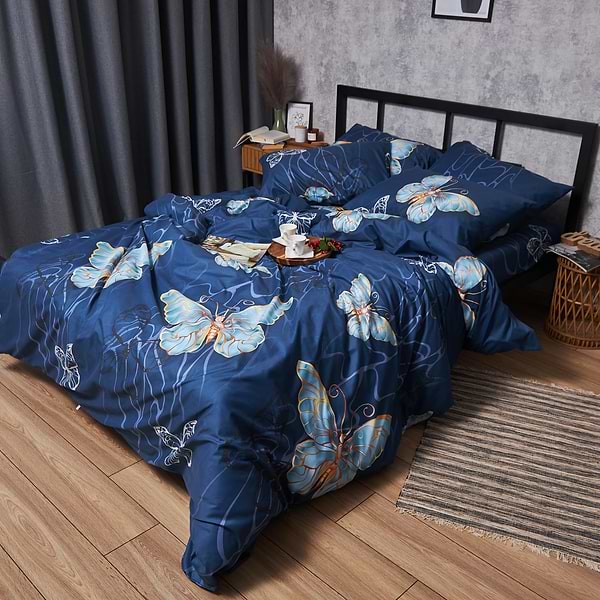 Фото - Комплект постельного белья Moon&Star Микросатин Premium «Flutter Dreams» 143х210х2 см нав. 2х70х70 (MS-820007727)