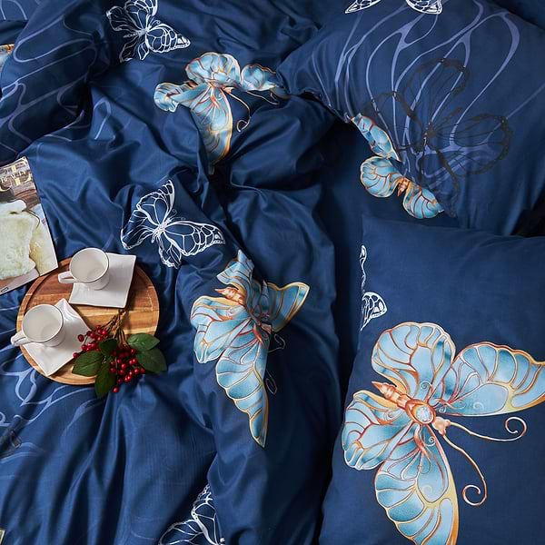 Фото - Комплект постельного белья Moon&Star Микросатин Premium «Flutter Dreams» 143х210х2 см нав. 2х70х70 (MS-820007727)