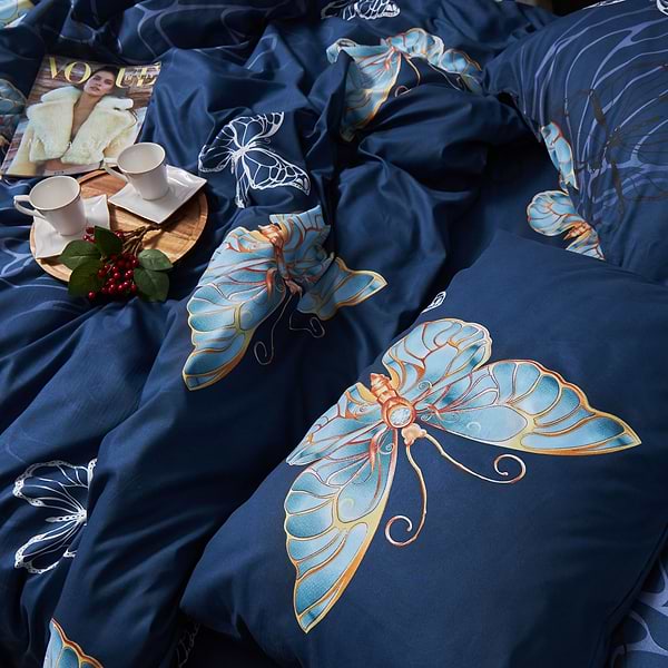 Фото - Комплект постельного белья Moon&Star Микросатин Premium «Flutter Dreams» 143х210х2 см нав. 2х70х70 (MS-820007727)