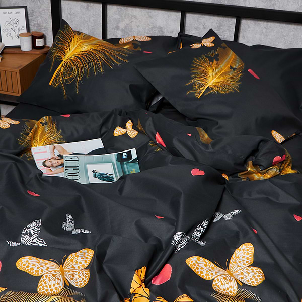 Фото - Комплект постільної білизни Moon&Star Мікросатин Premium Golden Flutter 160х220 нав. 4х70х70 (MS-820007829)