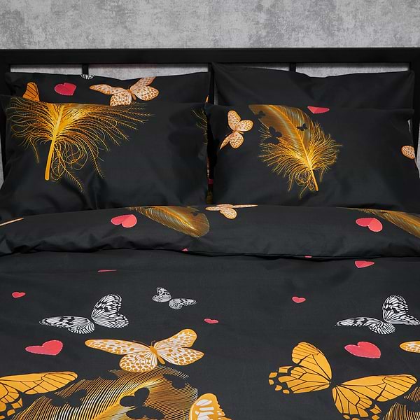 Фото - Комплект постільної білизни Moon&Star Мікросатин Premium Golden Flutter 160х220 нав. 4х70х70 (MS-820007829)