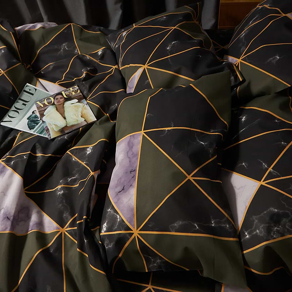 Фото - Наволочка Moon&Star Мікросатин Premium Golden Marble 60х60 2 шт. (MS-840001480)