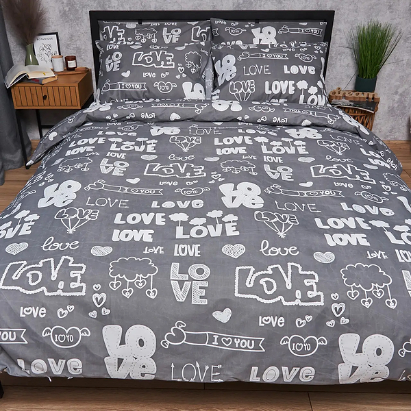 Фото - Пододеяльник полуторный Moon&Star Premium Love Script 143x210 см (MS-870000870)