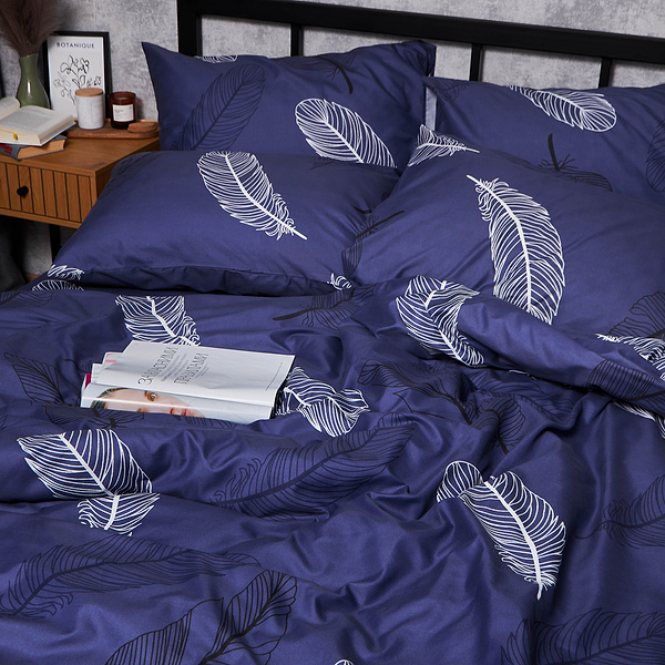 Фото - Комплект постільної білизни Moon&Star Мікросатин Premium Night Feathers 160х220 нав. 4х70х70 (MS-820007969)