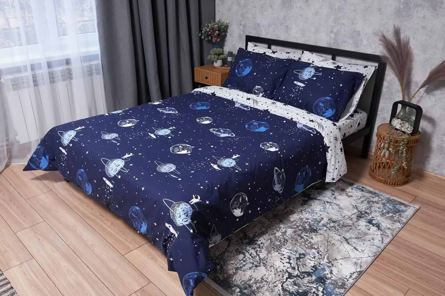 Комплект постельного белья Moon&Star Ranforce Elite «Cosmos» 200х220 нав. 4х70х70 (MS-820001717)