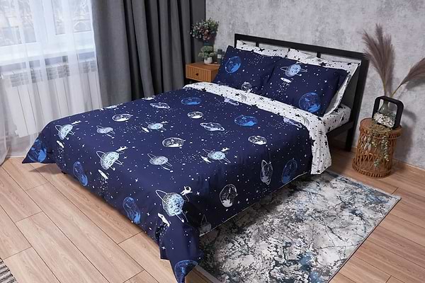Фото - Комплект постільної білизни Moon&Star Ranforce Elite «Cosmos» 160х220х2 нав. 4х70х70 (MS-820001737)