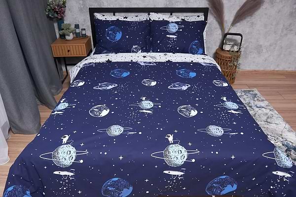 Фото - Комплект постільної білизни Moon&Star Ranforce Elite «Cosmos» 160х220х2 нав. 4х70х70 (MS-820001737)