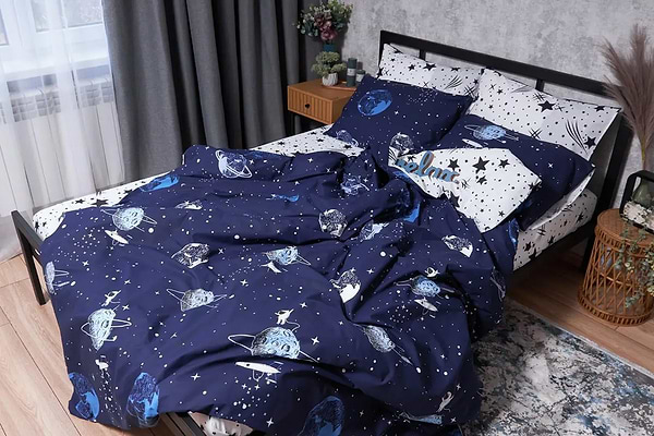 Фото - Комплект постільної білизни Moon&Star Ranforce Elite «Cosmos» 160х220х2 нав. 4х70х70 (MS-820001737)