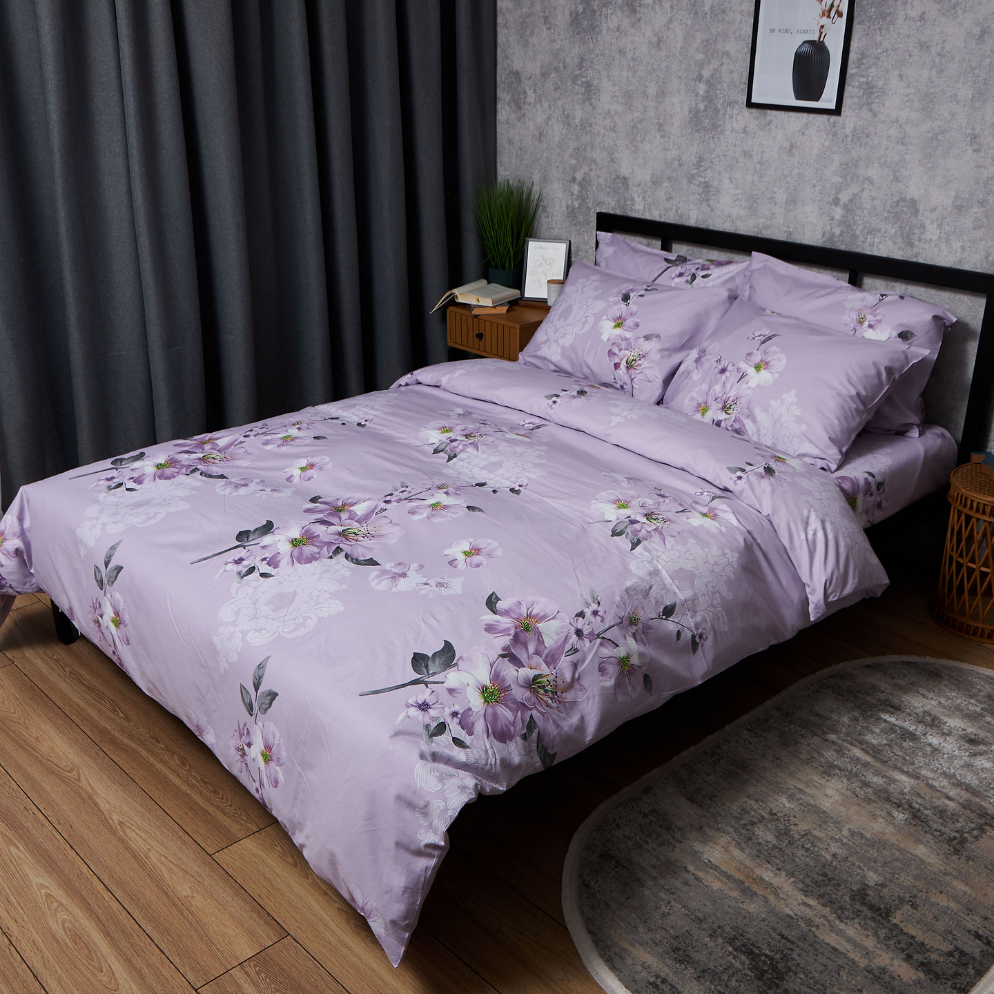 Комплект постельного белья Moon&Star Satin Elite Floral Mist 180х220 нав. 50х70 см 2 шт. (MS-880000616)