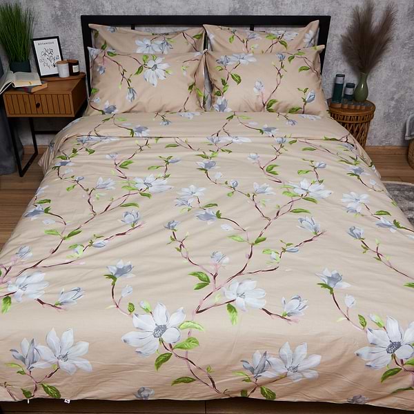 Фото - Комплект постельного белья Moon&Star Satin Elit Magnolia Dream 143х210х2 нав. 2х70х70 (MS-820008427)