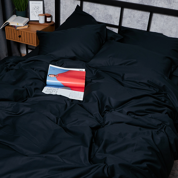 Фото - Комплект постельного белья Moon&Star Satin Premium Black Velvet 160х220х2 нав. 2х40х60 (MS-820008500)