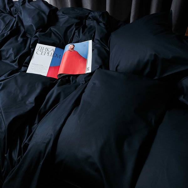 Фото - Комплект постільної білизни Moon&Star Satin Premium Black Velvet 143х210 (MS-820008485)