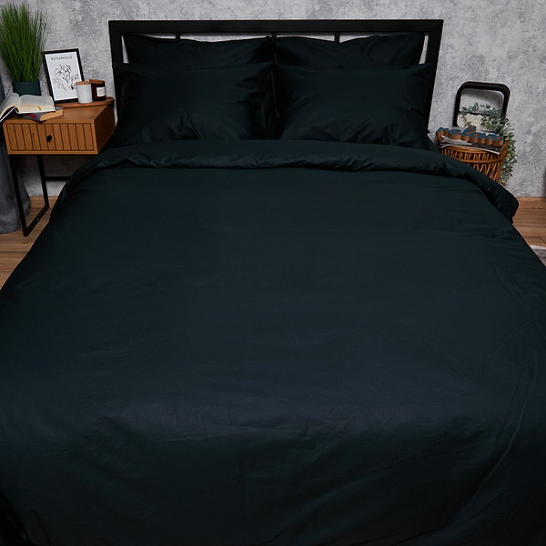 Фото - Комплект постельного белья Moon&Star Satin Premium Black Velvet 160х220х2 нав. 2х40х60 (MS-820008500)
