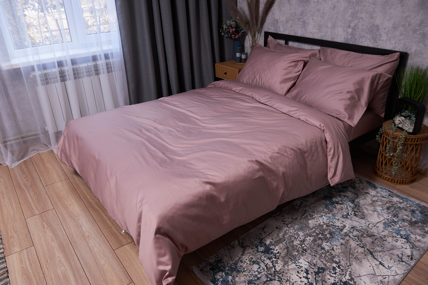 Комплект постельного белья Moon&Star Satin Premium Coral Reef 143х210х2 нав. 2х70х70 (MS-820002920)