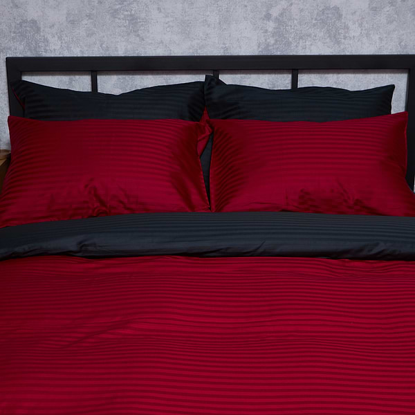 Фото - Комплект постельного белья Moon&Star Satin Stripe Dark Romance 175х210 см 70х70 2 шт. (MS-890000803)
