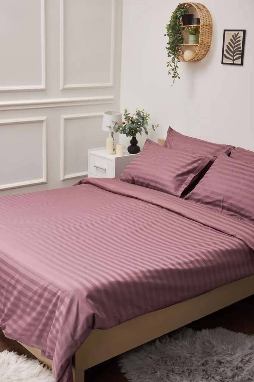 Комплект постельного белья детский Moon&Star 110х140 нав. 2х50х50 Garnet Satin Stripe (MS-830000178)
