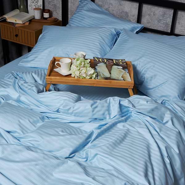 Фото - Комплект постільної білизни Moon&Star Satin Stripe Ocean Calm 160х220х2 нав. 4х70х70 (MS-820008679)
