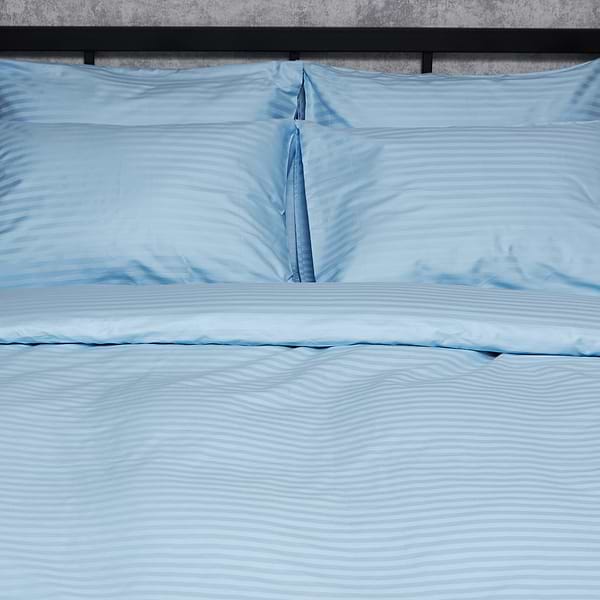 Фото - Комплект постільної білизни Moon&Star Satin Stripe Ocean Calm 143х210 нав. 2х40х60 (MS-820008660)