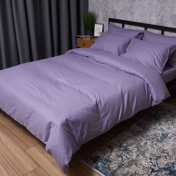 Фото - Комплект постільної білизни Moon&Star Satin Stripe Soft Lilac 143х210х2 нав. 4х70х70 (MS-820008709)