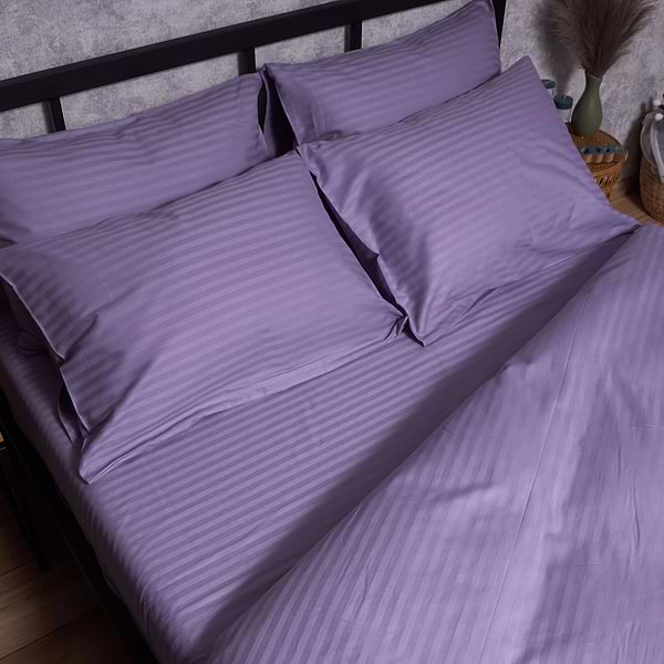 Фото - Комплект постільної білизни Moon&Star Satin Stripe Soft Lilac 143х210 (MS-820008699)