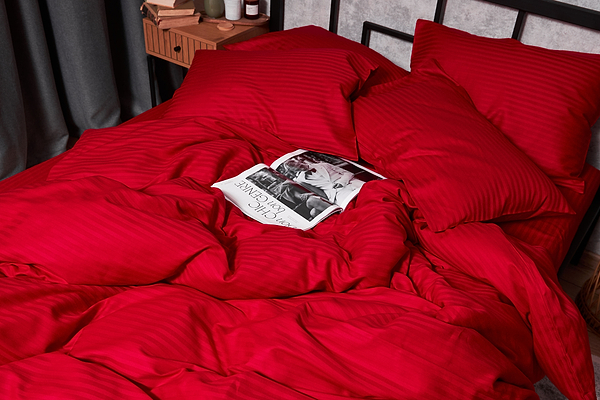 Фото - Комплект постельного белья Moon&Star Satin Stripe Stripe Red 143х210 нав. 2х50х70 (MS-820003586)
