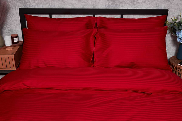 Фото - Комплект постельного белья Moon&Star Satin Stripe Stripe Red 143х210 нав. 2х40х60 (MS-820003585)