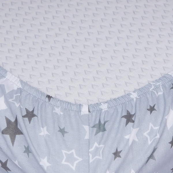 Фото - Простирадло двоспальне Moon&Star на гумці Silver Stars Бязь Gold Люкс 160х190х20 см (MS-850000893)