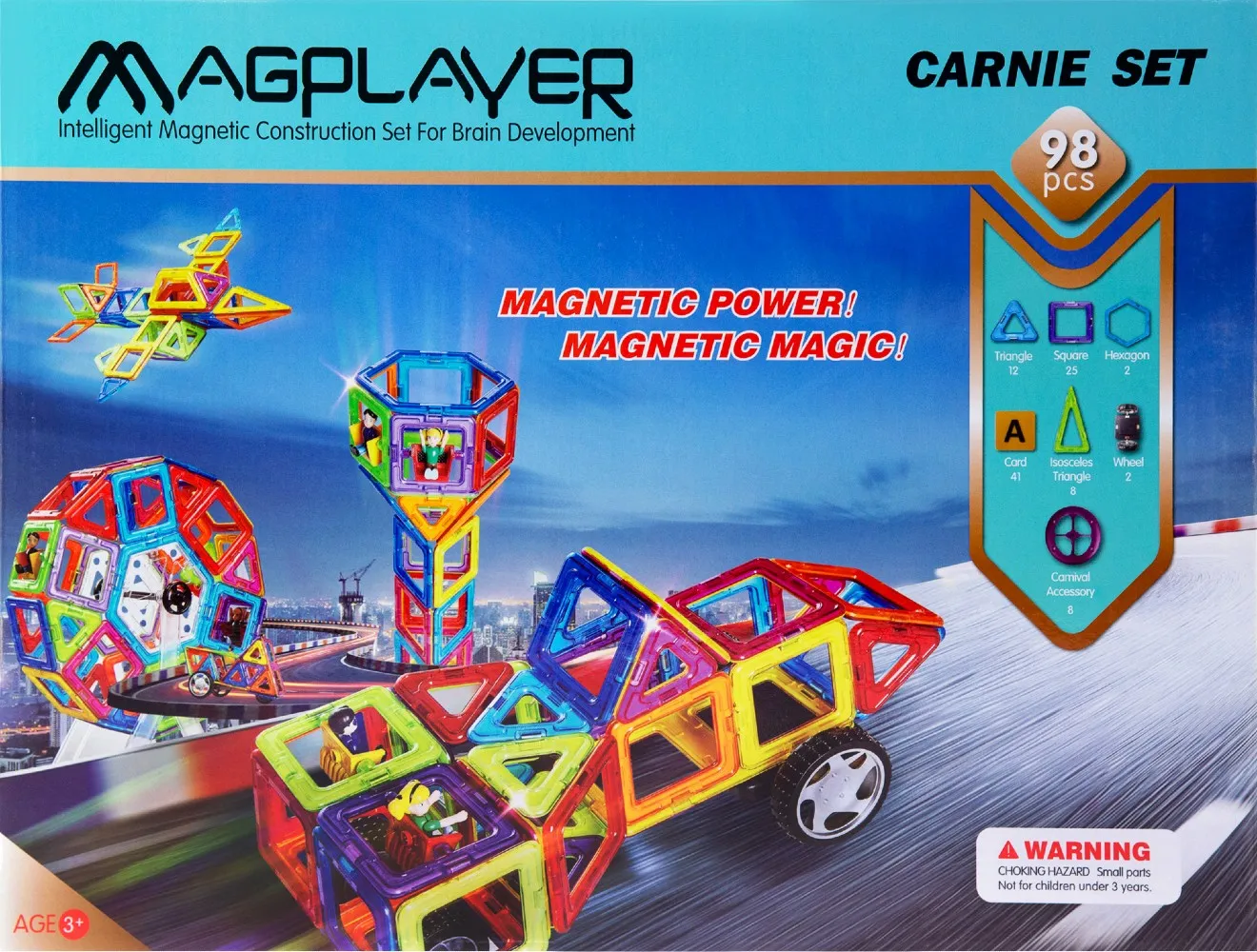 Магнитный конструктор MagPlayer 98 ед. (MPA-98)