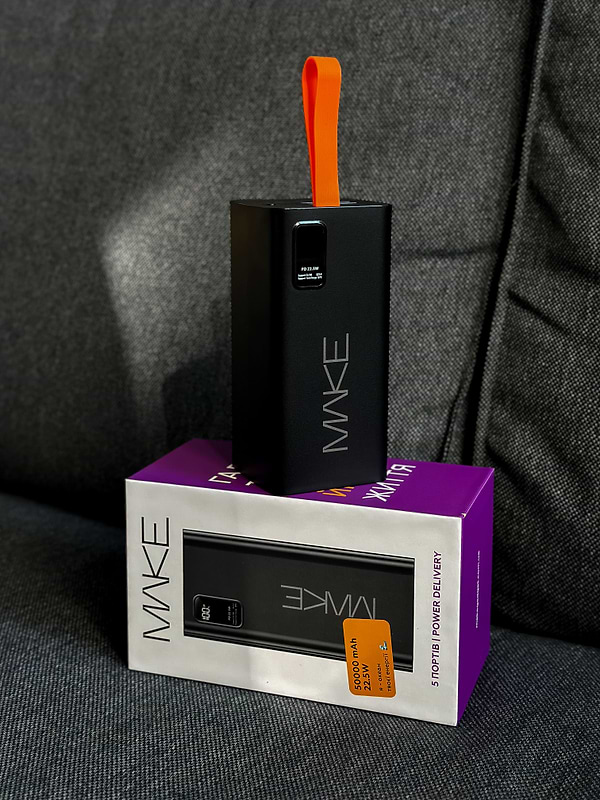 Фото - Батарея мобильная MAKE 22.5W PD+QC 50000 mAh Black (MPB-501BK)