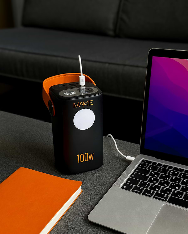 Фото - Батарея мобільна MAKE 100W PD+QC 60000 mAh Black (MPB-601BK)