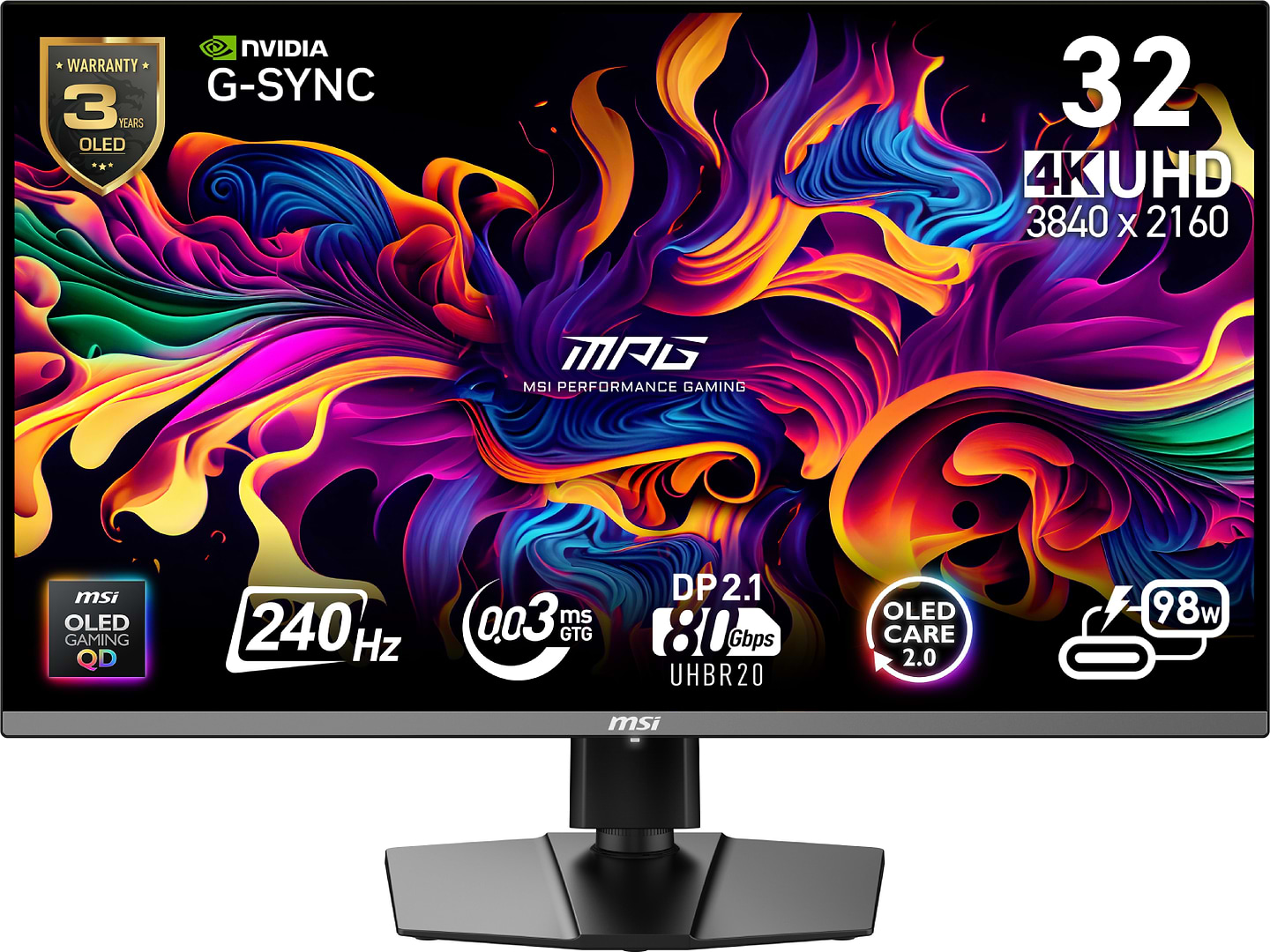 Монитор игровой MSI MPG 322URX QD-OLED - Фото 1