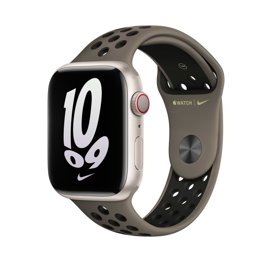 Ремешок для смарт-часов Apple 45mm Olive Grey/Black Nike Sport Band