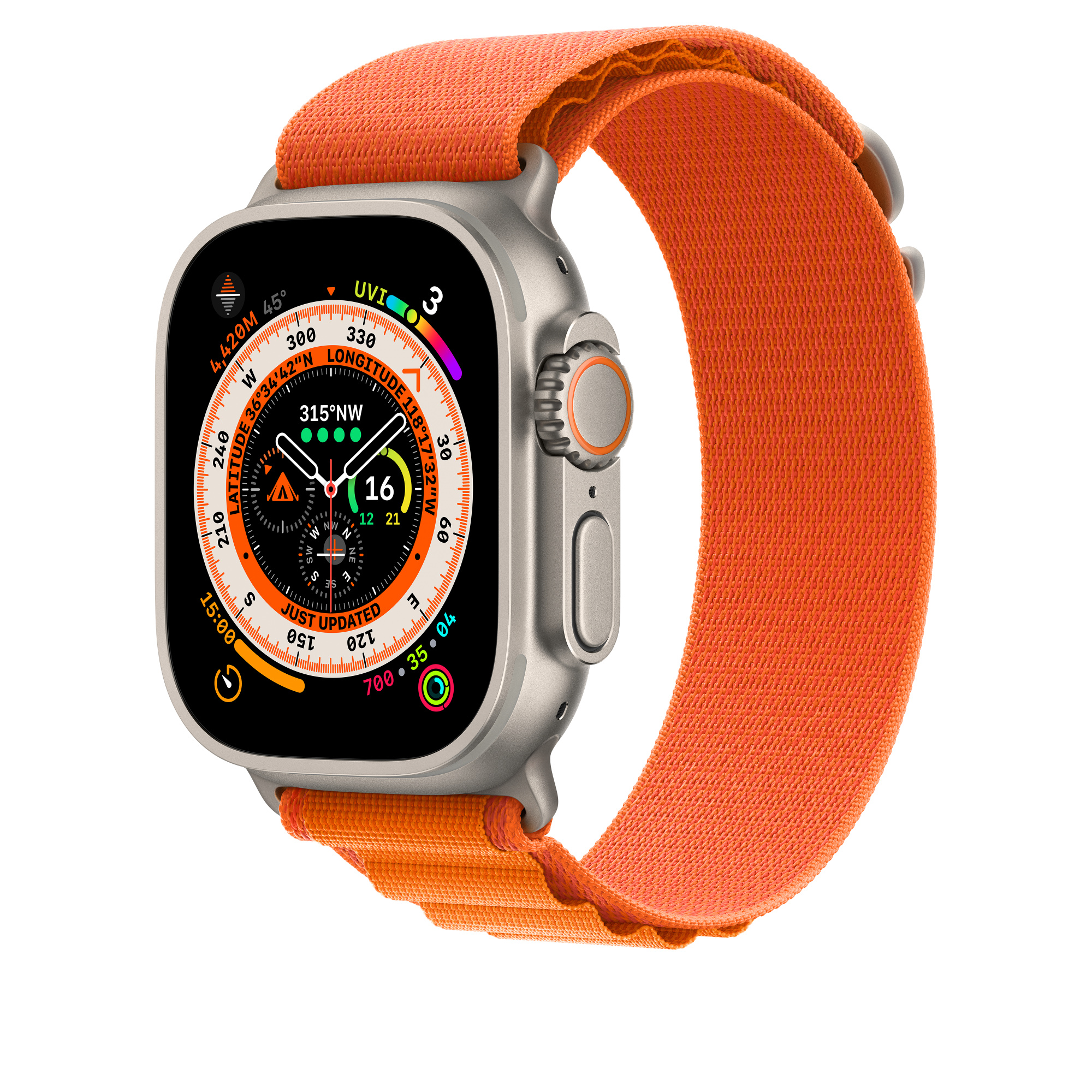 Ремінець для смарт-годинника Apple 49mm Orange Alpine Loop - Medium