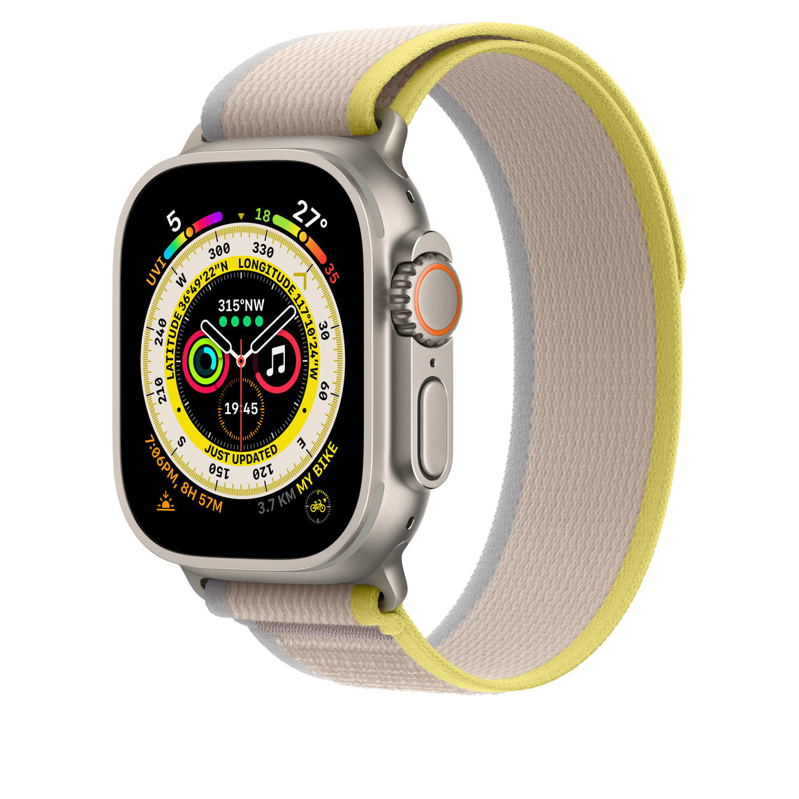Ремінець для смарт-годинника Apple 49mm Yellow/Beige Trail Loop - M/L